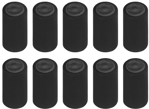 sourcing map 100Pcs PVC Heat Shrink Capsules Wine Bottle Capsules Shrink Cap Wrap Shrink Top Cover for Wine Cellars and Home Kitchen, Black/Black 30x60mm