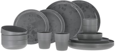 Travellife Palma Camping Geschirrset dark grey 16-teilig