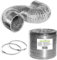 Kit de 3 Metros de Conductos Flexibles de Aluminio de 100mm 125mm y 150mm + 2 Abrazaderas para Sistemas de Ventilación Domésticos, Comerciales e Industriales, Maximizan Calidad Aire
