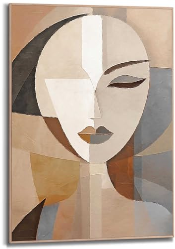REINDERS Gerahmtes Bild, Abstrakte Frau, Wohnzimmer, Poster, Wanddeko, Room Decor, MDF, Braun, 70 x 50