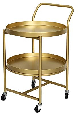 BTZHY Couchtisch Room lron Teetisch, Doppel-Schreibtischwagen, Tisch, mobiler Couchtisch, Abnehmbarer doppelschichtiger Beistelltisch mit Flaschenzug