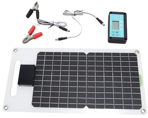 Panneau Solaire, Panneau Solaire en Silicium Monocristallin 50 W avec Double Port de Sortie USB TYPE C DC, Kit de Contrôleur de Solaire 100 A 12 V 24 V pour Bateaux