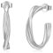 Lydreewam Silber 925 Twisted Hypoallergene Creolen für Damen - Halbe Ohrringe 20mm