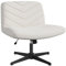 Yaheetech Wide Seat Cross Legged Office Chair, Adjustable Armless Office Chairs with No Wheels, Vanity Chair Criss Cross Chair Swivel Computer Chairs, Beige