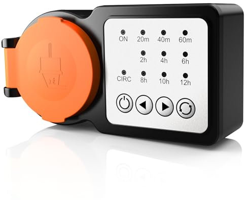 GreenSun Temporizzatore Presa Timer Presa - Timer Temporizzata Programmabile Giornaliero Per Esterno Esterna Meccanico ArancioneI P44 Arancione