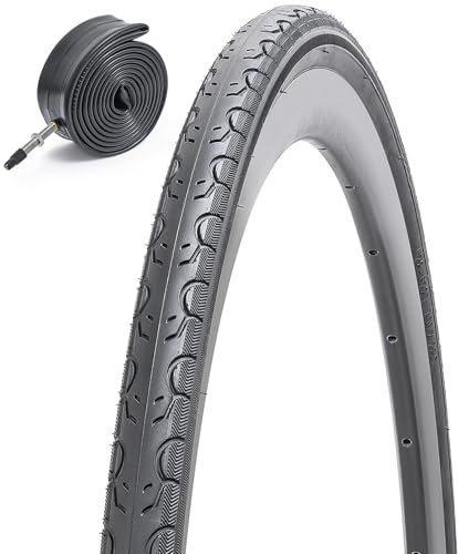 FengCan 700x28C Fahrradreifen 28-622, 700C Reifen Hochwertig & Faltbar und 28 Zoll Fahrradschlauch Presta Ventil 48mm, passend für 700 x 28C 28x1.10 City, Road Fahrrad Reifen Ersatzrad (Eine)
