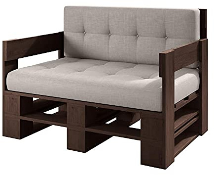Lermowood Palettenmöbel Mp Sofa 100 x 80 x 40 cm Palisander | Europaletten Indoor und Outdoor Lounge Gartenmöbel Holz Gartenmöbel Set Lounge Möbel Terrasse Balkon Loft Stil Paletten