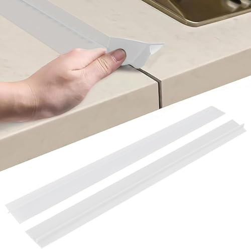 Lot de 2 rails de connexion pour plan de travail de cuisine, plan de travail, joint d'étanchéité, plan de travail(Blanc)