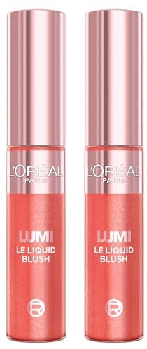 L'Oréal Paris Flüssiges Blush Lumi Le Liquid Blush 630 Glowy True Rose, frischer und schimmernder Glanz, ultra-leicht, modulierbar, langer Halt, für alle Hauttypen mit leuchtenden Pigmenten – 2 Rouge