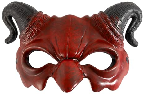 HOPCNF Halloween Dämonenmaske,Teufel Maske,Horror Halbgesicht Maskerade (Dämon)