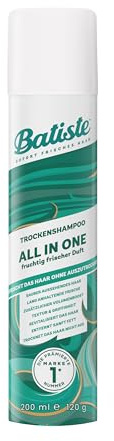 Batiste Trockenshampoo All In One, Haarpflegespray für Frische, Volumen und revitalisiertes Haar zwischen den Haarwäschen, Fruchtig Frisch, 200 ml