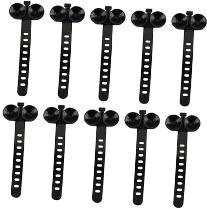 10 Pieces Aquarium Cable Ties Adjustable Suction Cup Hose Holder Plant Decorations Simple Installation Versatile Use Suitable for Fish, Black