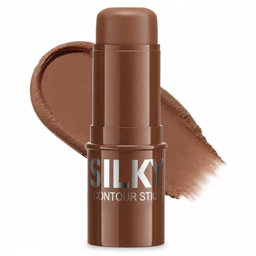 3-in-1 Bronzing Stick, Cream Contour Stick, Blendable Cream Bronzer Stick for Face, Smooth Buildable Makeup Stick for Natural Sculpted Look, Lightweight Dewy Finish 03 RICH COCOA