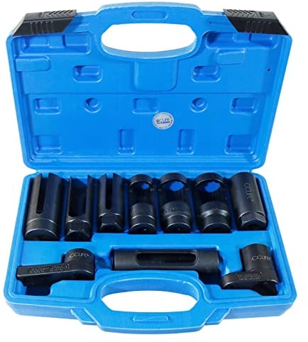 CCLIFE 10pcs clé à douille sondes lambda 1/2 3/8 pour capteur oxygène et sonde Lambda (multi-marques) - kit sondes LambdaCapteurs d`oxygèn