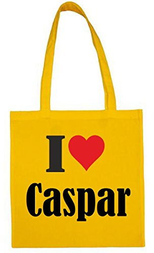Reifen-Markt Tasche I Love Caspar Größe 38x42 Farbe Gelb Druck Schwarz