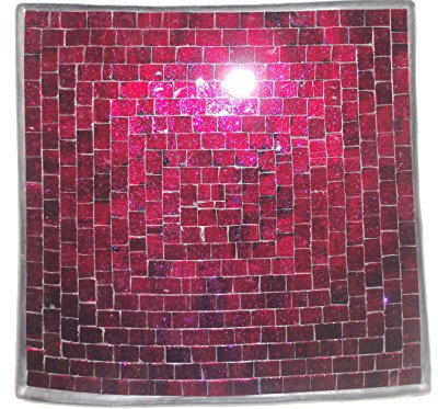 Deko - Schale Glasmosaik eckig pink glitter 30 cm