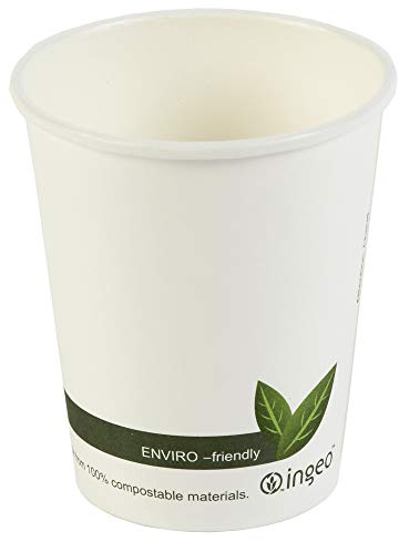 Dispo Compostable Hot Drink Cups 8oz / 230ml - Case of 1000 - Biodegradable Takeaway Coffee Cups