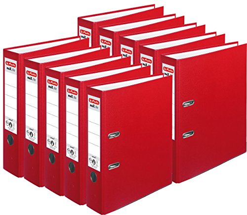 Herlitz Ordner maX.file protect A4, 8 cm breit (10er Pack | rot)