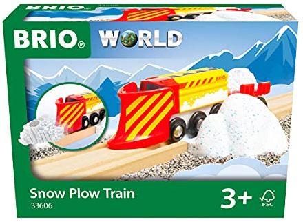 BRIO WORLD - Tren quitanieves, vehículos y juegos en Madera, 5 Piezas, Edad 3+ Años