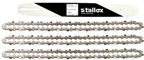 tallox Guide Bar and 3 Chainsaw Chains .325 Pitch | .063 1,6 mm Gauge | 67 Drive Links | 40 cm 16 fits Stihl Chainsaws