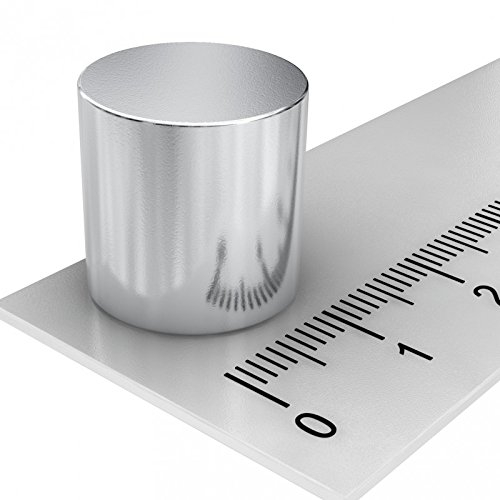 10x Neodym Scheiben Magnet, 15 x 15 mm, Grade N45, vernickelt, axial magnetisiert