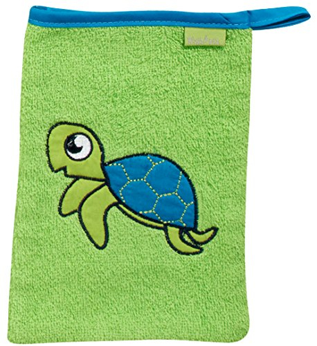 Playshoes Unisex-Kinder 340085 Frottee-Waschhandschuh Schildkröte, 29-Grün, 15x20 cm