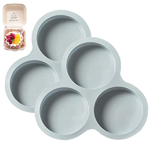2 Piezas Sartén para Air Fryer, Sartén De Silicona para Air Fryer con 3 Cavidades para Huevos, Molde Reutilizable, Sartén De Silicona para Hamburguesas, Accesorios para Air Fryer