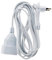 Zenitech - Prolunga Senza Terra 2x 0,75mm² con Spina Extra Piatta - Prolunga Elettrica 3m Certificata NF con Sicurezza Bambini - Cavo Bianco - 3m