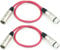 Adam Hall Cables 2 Stück K3MMF0050RED Mikrofonkabel XLR female auf XLR male DMX Audio Kabel 3 pol polig (0,5 m, Rot, 2)