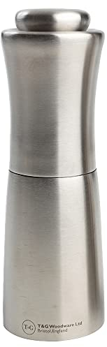T&G CrushGrind Apollo Stainless Steel Pepper Mill, 15 cm