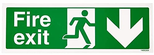 V Safety Fire Exit Arrow Right Sign – 1mm Rigid Plastic Safety Sign, Landscape 300 x 100 mm – EN ISO 7010 Compliant, Green Running Man Symbol – Indoor Wall-Mount Signage for Emergency Exit Direction