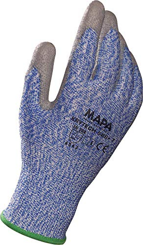 MAPA Professional KRYTECH 586 – Polyurethan-Handschuhe mit hoher Schnittfestigkeit, mechanischer Schutz,Einsatz in zahlreichen Industrien, blau, Größe 7 (1 Paar),Schutz vor Schnittverletzungen