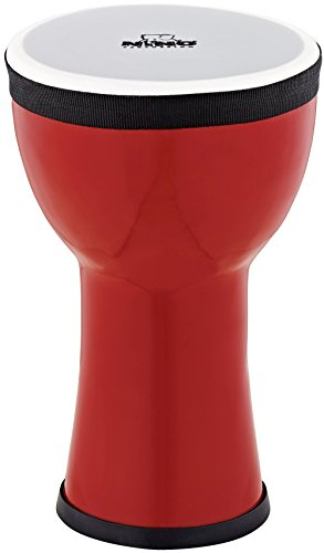 Nino Percussion Elements Mini Djembe - Kleines Musikinstrument für Kinder ab 3 Jahren - Durchmesser 6 Zoll - Kunststoff, Rot (NINO-EMDJ-FE)