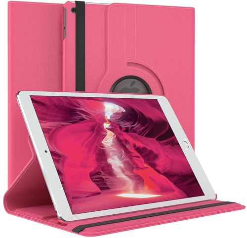 EAZY CASE - Tablet Hülle für iPad Air (1. Generation) Schutzhülle 9.7 Zoll Smart Cover Tablet Case Rotationcase zum Aufstellen Klapphülle 360° drehbar mit Standfunktion Tasche Kunstleder Pink