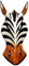 Schöne 20 cm Zebra Holz Maske Afrika Wandmaske Handarbeit Bali Maske73