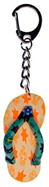 Miniblings Badelatschen Schlüsselanhänger Sandale Gummi gelb - Handmade Modeschmuck I I Anhänger Schlüsselring Schlüsselband Keyring