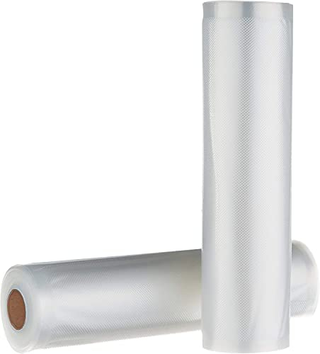 Amazon Basics 22 cm x 500 cm, 2 Rollen für Vakuumierer, Kunststoff, Klar