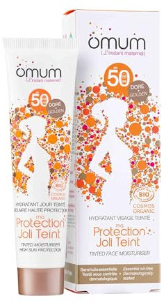 OMUM - Ma Protection Joli Teint (Dorée) - Crème solaire visage teintée SPF50 - Protection UVA & UVB, 100% compatible grossesse et allaitement - Texture fondante, fini non gras - Vegan - 40 ml