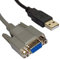 rhinocables Serial Null Modem Cable 9 Pin DB9 Female - DB9 Female RS232 For Computer EGA Monitor TV Box Programming Flashing Updating Firmware (USB to Null Modem)