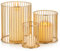 Sziqiqi Set of 3 Gold Wire Construction Candle Holder Set Minimalist Versatile for Flower Arrangement Kitchen Organizer, 3 Pcs
