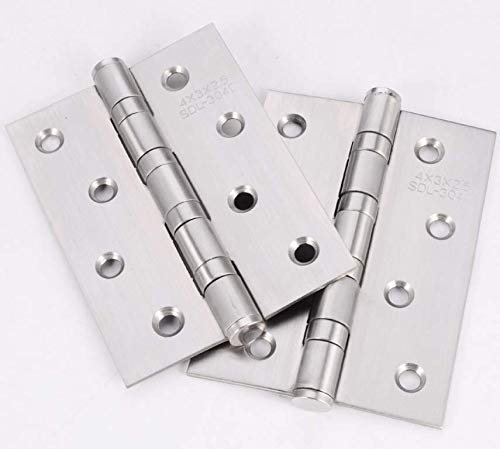 2X Heavy Duty 4 Inch Ball Bearing Door Hinges Internal Fire Door 304 Stainless Steel with Screws
