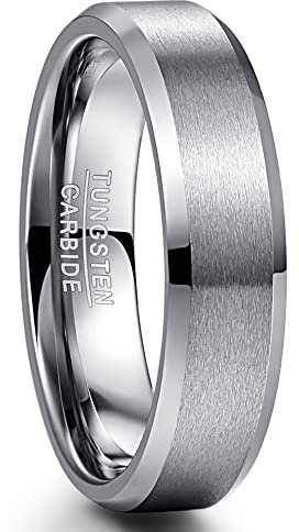 Cloyo Mens Tungsten Rings Wedding Engagement Bands with Highly Polished Finish Size R