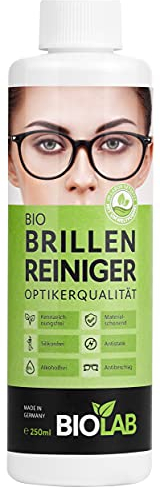BIOLAB Bio Brillenreiniger - 250 ml Nachfüllflasche für Brillen Reinigungsspray, antibeschlag für Brille, silikonfrei, alkoholfrei, anti beschlag