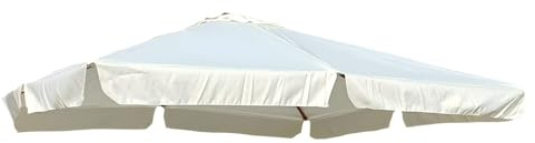 BricoShopping® Telo Ricambio Ombrellone Decentrato 3x4 m Impermeabile 250 gr/mq con Airvent, Copertura 280x380 cm con Tasche per Ombrellone a Braccio 8 Stecche in Legno