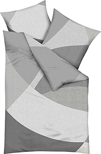 Kaeppel Bettwäsche Vista Mako-Satin Zinn Größe 155x220 cm (80x80 cm)