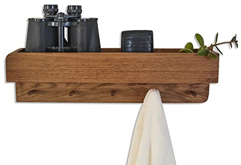 Natuhr Garderobe Porter Regal Wand Flurgarderobe Eiche (50 cm Länge, Räuchereiche)