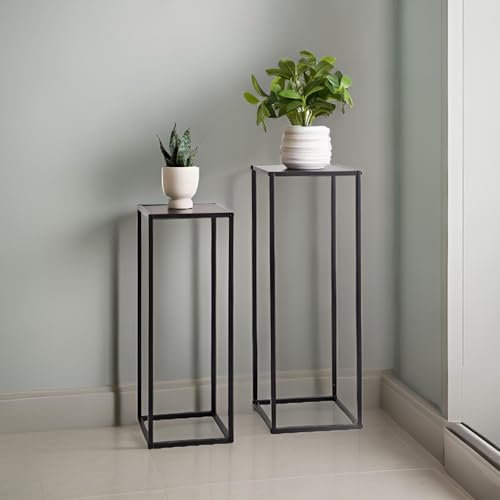 Dylex NEW Set of 2 Side Lamp Plant Table Hall Lamp Furniture Living Room Black Square
