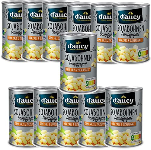 d'aucy Sojabohnen - 100% ohne Salz und Zuckerzusatz, ohne Konservierungsstoffe, klimaneutral, 110 Gramm Dose