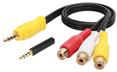 HuaLiSiJi Cable Video Jack Cable Audio Video RCA, 3,5 mm Mâle vers 3 RCA femelle pour Smartphones, Tablettes, Home Cinéma, Enceintes, Chaîne Stéréo, TV (RCA Femme 0.5m)