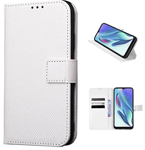 COQUE Apple iPhone 13,Étui de téléphone Portefeuille à Fente Carte à Motif Diamant doré magnétique avec lanière, étui de téléphone à Rabat pour Apple iPhone 13-Blanche